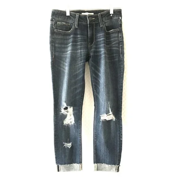 Daytrip Jeans New Daytrip Lynx Skinny Jeans Sz 27 Cuffed Holes